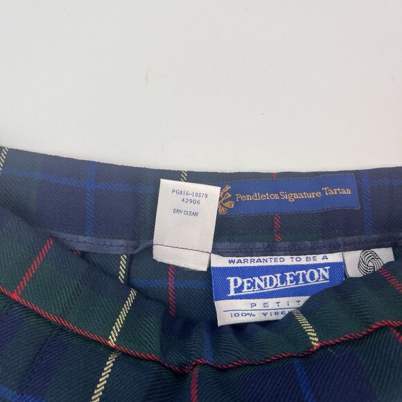 vintage Pendleton Wool Tartan Plaid Pleated Midi Skirt 8P Waist 26 Heritage - Picture 9 of 10